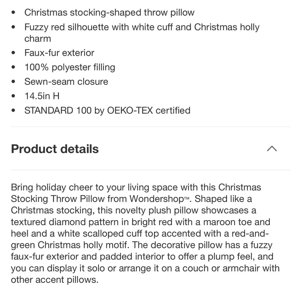 Christmas Stocking Throw Pillow Wondershop